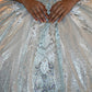Elegant Light Blue Off-Shoulder Sweetheart Sequin Tulle Quinceanera Ball Gown DP7232