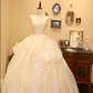 Glamorous Strapless Shimmering Textured Tulle Wedding Dress A-Line Sweetheart Bridal Gown DP7155
