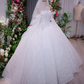 Elegant Off-the-Shoulder Glitter Lace A-Line Wedding Dress DP8391
