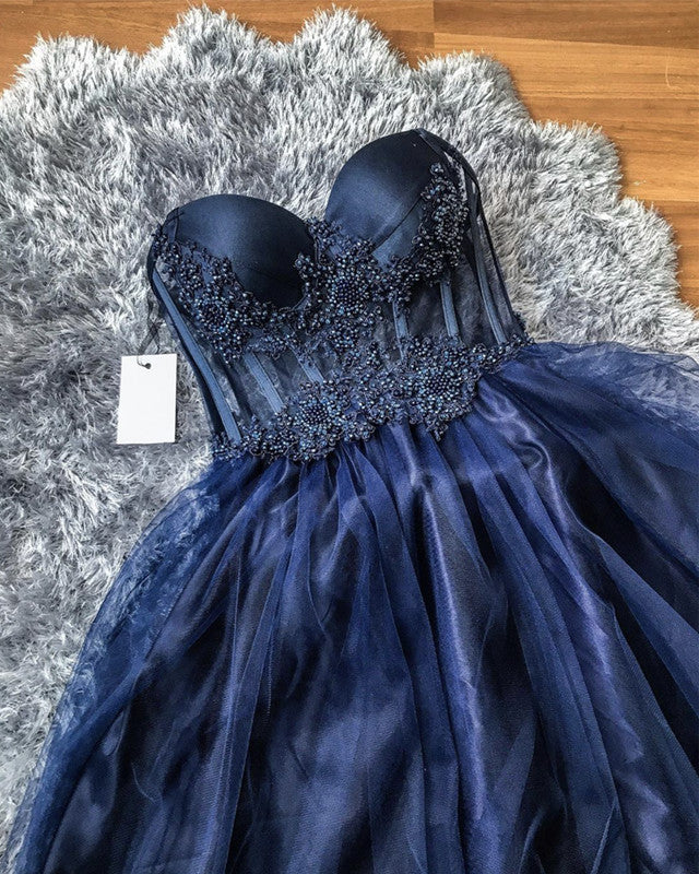 Royal Blue Sweetheart A-Line Beading Long Formal Evening Party Dress, BL18605