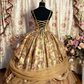 Vintage-Inspired Floral Print Spaghetti Strap Ruffled Tiered Quinceanera Sweet 16 Ball Gown DP7172