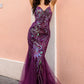 Enchanting Lavender Beaded Mermaid Evening Gown with Floral Embroidery DP8024