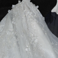 Wunderschönes, glänzendes, perlenbesetztes, weißes, herzförmiges Tüll-Pailletten-Design, elegantes, bodenlanges A-Linien-Brautkleid, DP6201