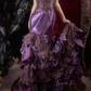 Vintage Purple Beaded Mermaid Evening Gown Tiered Ruffle Lace Prom Dress DP8342