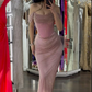 Pink Off Shoulder Mermaid Long Prom Dress Evening Gown DP3841