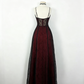 Vintage Burgundy Straps A-Line Chiffon Long Evening Party Dresses, DP5647