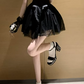 Elegant Black Strapless Tulle A-Line Homecoming Dress DP8807