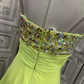 Elegantes, limettengrünes, trägerloses Abendkleid mit Herzausschnitt, Pailletten und Chiffon, Ballkleid DP7620