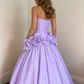 Elegant Lavender Strapless 3D Rose Floral Appliques Sweet 15 Quinceanera Ball Gown DP8703