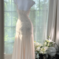 Vintage Glittering Sequin Ivory Mermaid Prom Dress Evening Dress DP6357