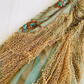 Robe de bal vintage verte en mousseline de soie brodée de perles, coupe trapèze, bretelles spaghetti, robe de soirée longue, robe formelle DP6669