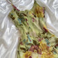 Vintage Floral Chiffon Spaghetti Strap Homecoming Dress Party Dress Cocktail Dress DP6675