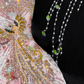 Gorgeous Sparkling Pink Beaded Applique Mermaid Design Exquisite Embroidery Evening Dress Prom Dresses DP6174