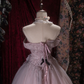 Pink Off-the-Shoulder Beaded Tulle Prom Dress Floral Quinceanera Ball Gown DP8349