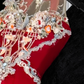 Wunderschönes funkelndes rotes Perlen-Pailletten-Stickmuster, elegantes Meerjungfrau-Abschlussballkleid, Abendkleid DP6233