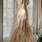 Vintage Mermaid Beaded Floral Design Romantic Chiffon Evening Dress Prom Dress DP6019