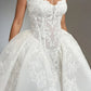 Elegant Lace Applique Sweetheart Wedding Dress A-Line Strapless Bridal Gown DP7022