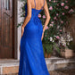 Elegant Spaghetti Strap Mermaid Floral Lace Applique & Glitter Tulle Prom Gown DP8177