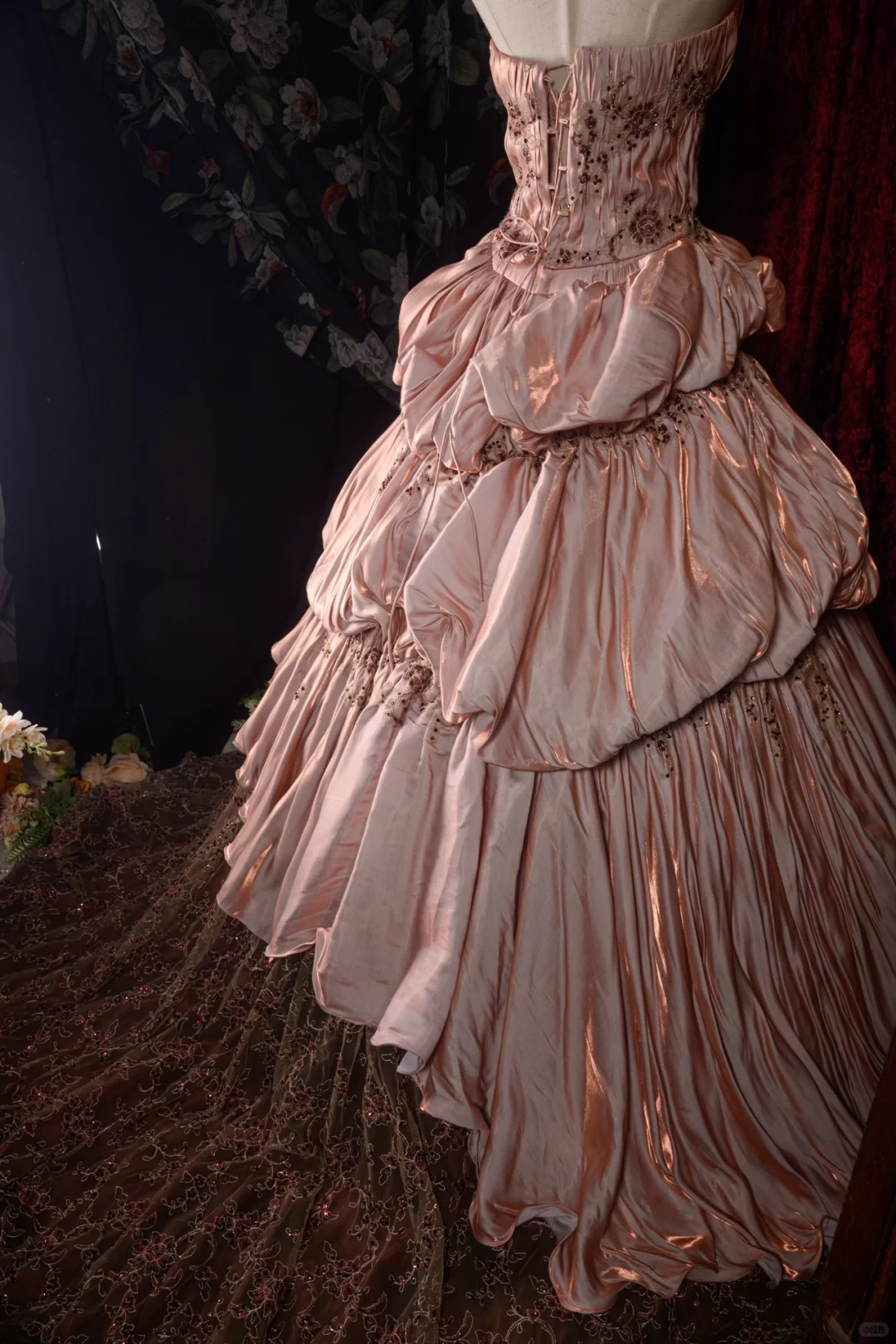 Vintage-Inspired Tiered Ruffle Strapless Beaded Sweet 16 Quinceanera Ball Gown DP7407