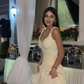 White A-Line Layers Sweet Long Prom Dress,DP1638