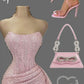 Pink Strapless Sequins Party Dress Mini Hoco Dress Birthday Outfits, DP3042