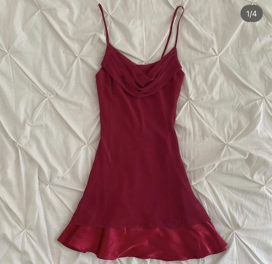 Wine Red Straps Short Party Dress Fashion Summer Dress, DP2990