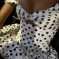 Black And White Polka Dots Cute Homecoming Dress Mini Party Dress, DP3030