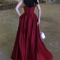 Charming Red Strapless A-Line Long Evening Dress Birthday Dress, DP2945