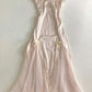 Light Pink A-Line Satin Girly Long Party Dress Birthday Outfits, DP3159