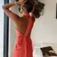 Coral Halter Backless Sheath Sexy Short Party Dress, DP2832