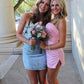 Pink Strapless Sheath Simple Homecoming Dress Cute Birthday Outfits, DP3177