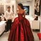 Stunning Red Strapless A-Line Birthday Ball Gown Long Prom Dress, DP3721