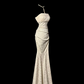 Pretty Strapless Mermaid Satin Jacquard Vintage Party Dress Formal Prom Dress, DP5409