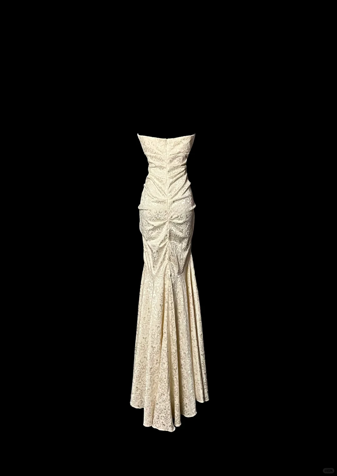 Pretty Strapless Mermaid Satin Jacquard Vintage Party Dress Formal Prom Dress, DP5409