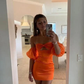 Orange Sweetheart Sheath Short Party Dress Homecoming Dress, DP2809