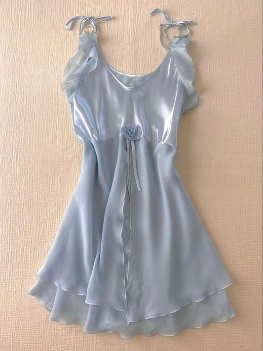 Light Blue Straps A-Line Fashion Summer Dress Homecoming Dress, DP3190