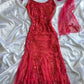 Charming Red Straps Beading Vintage Formal Long Prom Dress, DP3162