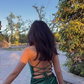 Emerald Green Long Prom Dresss with High Slit,DP788