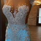 Gorgeour Open Back Long Mermaid Beding Black Girl Prom Dress, DP2315