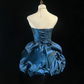 Chic Navy Blue Strapless A-Line Satin Ruffled Homecoming Dress Party Dress Cocktail Dress DP7106