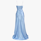 Light Blue Spaghetti Straps Elegant Long Party Dress Wedding Guest Dress, DP3645