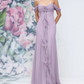 Elegant Off-the-Shoulder Spaghetti Strap 3D Floral Chiffon Neck Scarf Prom Dress DP8461