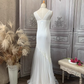 Vintage Ivory Sleeveless Mermaid Embroidery Tulle Wedding Dress DP7599