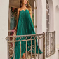 Vintage Strapless Pleated Satin A-Line Evening Dress DP8104