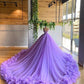 Gorgeous Lilac Spaghetti Strap Ruffle Tulle Sweet 16 Quinceanera A-Line Floor-length Prom Dress Birthday Dress Evening Dress Ball Gown DP6509