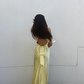 Yellow V Neck Backless Elegant Party Dress Wedding Guest Dress, DP2861