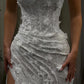 Enchanting 3D Floral Mermaid High Slit Evening Gown DP8025