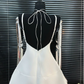 White V Neck Straps Appliques Mini Homecoming Dress Birthday Outfits, DP3126