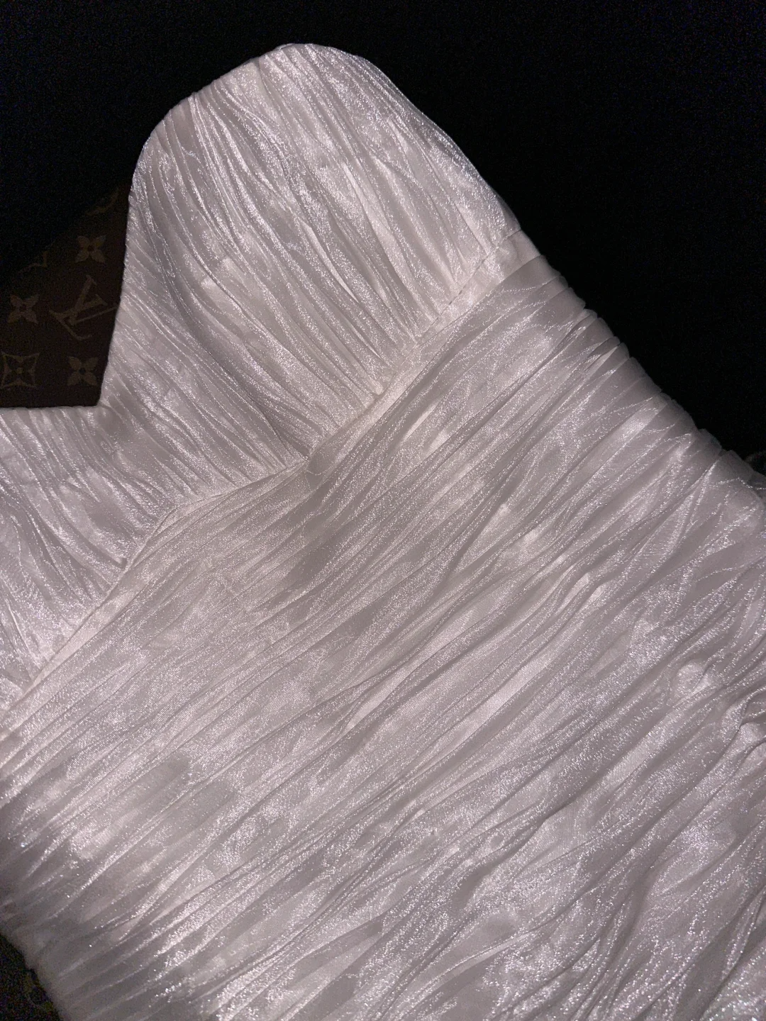 Glamorous Iridescent White Tulle Sweetheart Strapless 3D Ruffled Wedding Dress DP7295