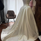 Vintage Ivory Strapless Ruched Bodice Satin A-Line Wedding Dress DP8386